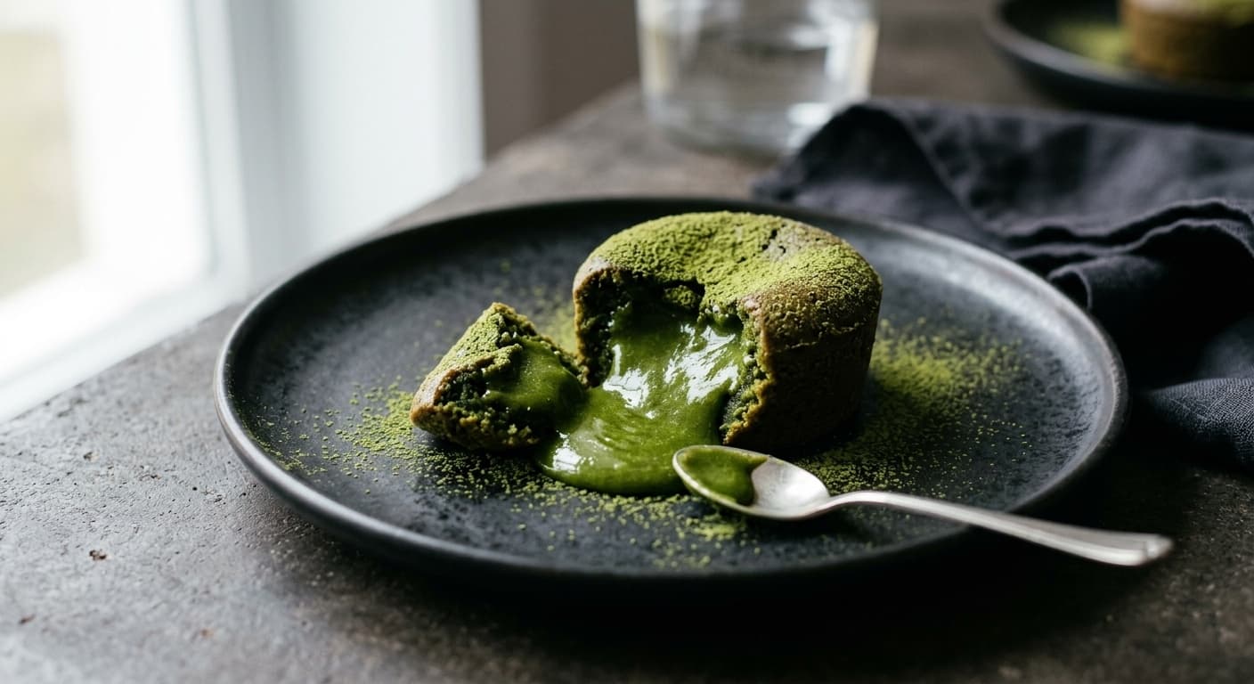 Coulant de Chocolate Blanco y Matcha: La Ciencia del Volcán Perfecto