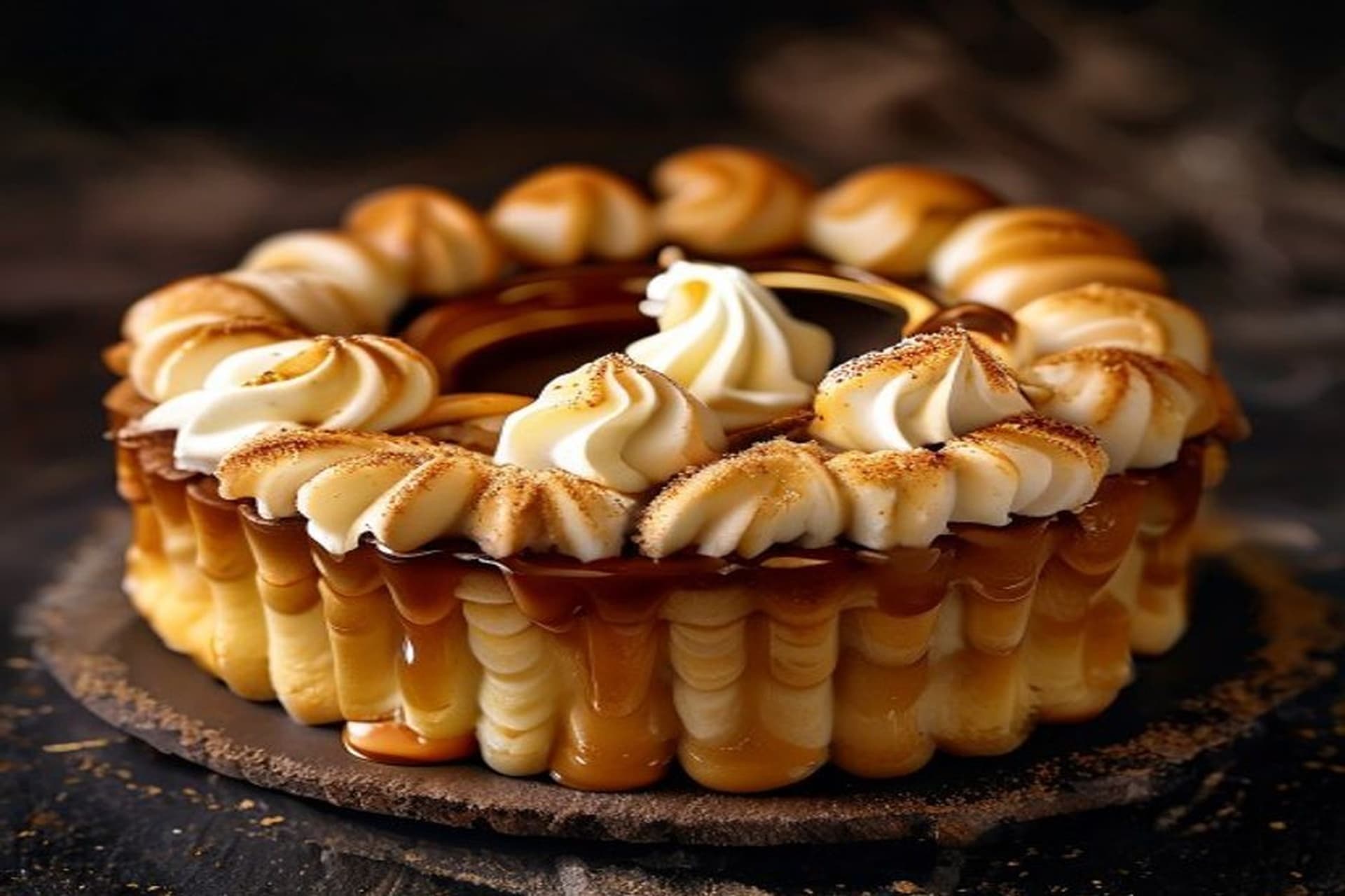 Saint Honoré de Caramelo Salado: El Arte de la Choux y el Caramelo
